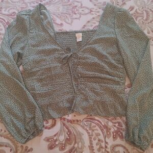 Green Patterned Blouse